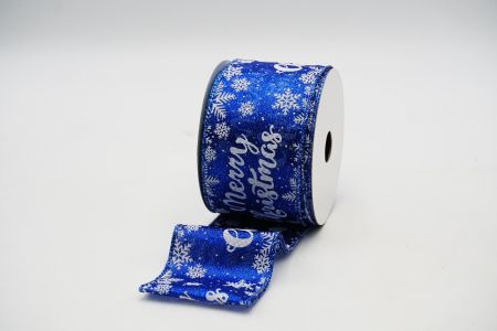 Merry Christmas Wired Ribbon_KF7326GB-4_blue
